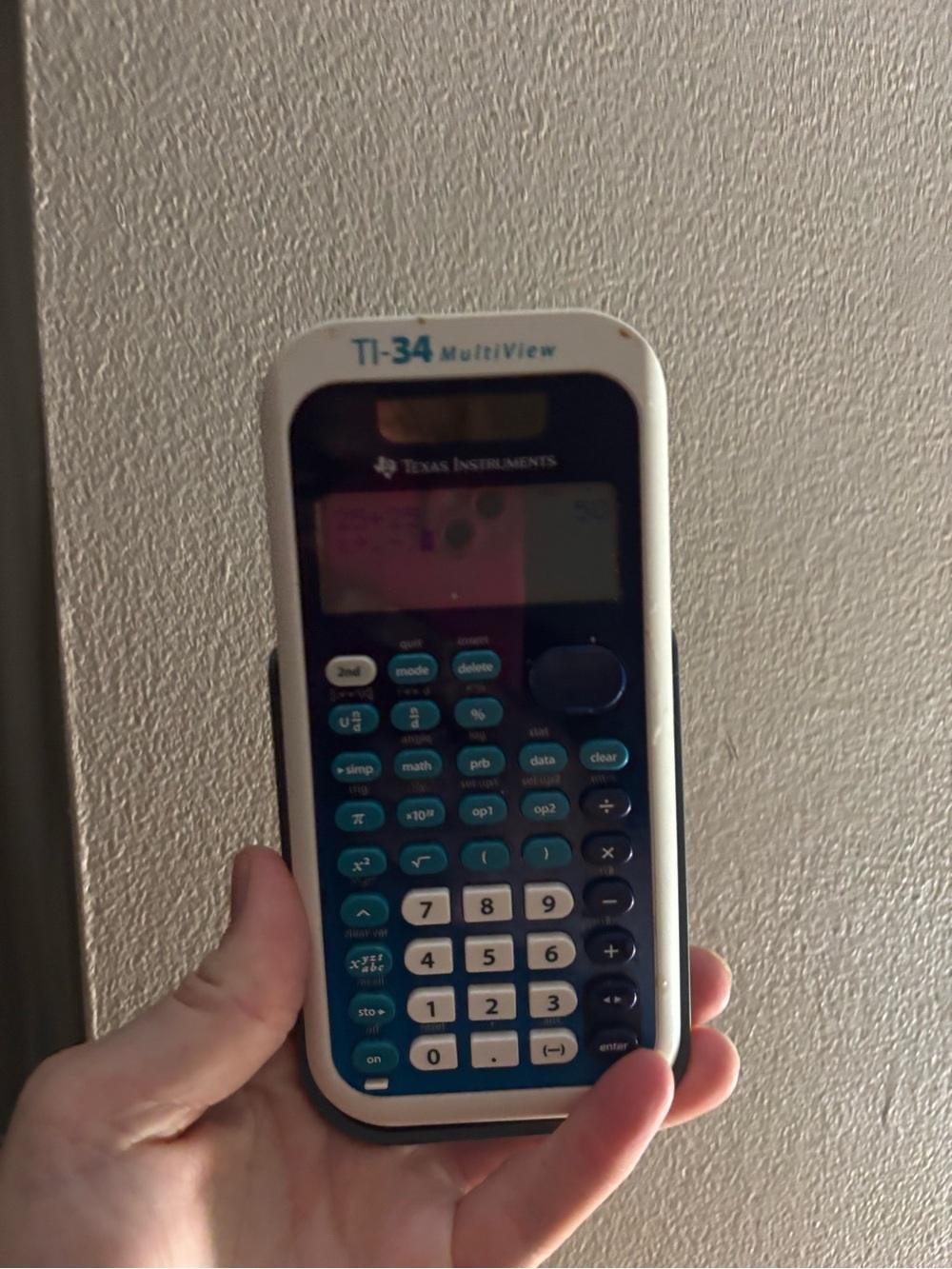 Texas Instruments TI-34 MultiView Scientific Calculator - White and Teal